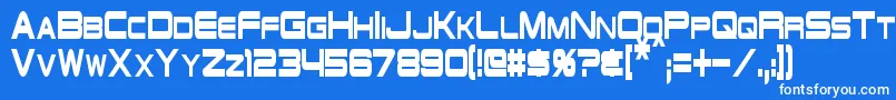 SchwarzeneggerCondensed Font – White Fonts on Blue Background