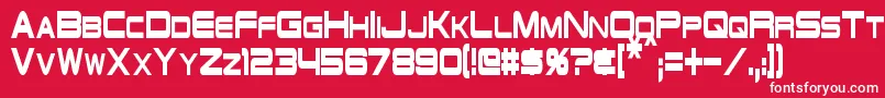 SchwarzeneggerCondensed Font – White Fonts on Red Background