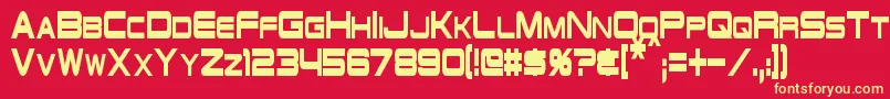 SchwarzeneggerCondensed Font – Yellow Fonts on Red Background