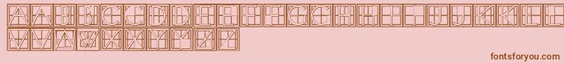 XperimentypothreeBSquare-Schriftart – Braune Schriften auf rosa Hintergrund