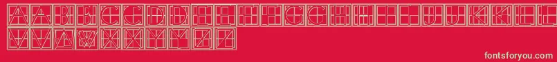 フォントXperimentypothreeBSquare – 赤い背景に緑の文字