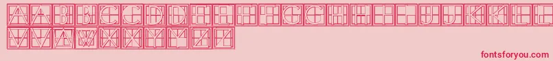 Fonte XperimentypothreeBSquare – fontes vermelhas em um fundo rosa