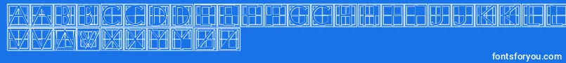 Шрифт XperimentypothreeBSquare – белые шрифты на синем фоне