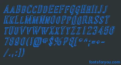 CovingtonScShadowItalic font – Blue Fonts On Black Background