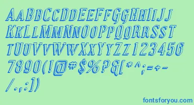 CovingtonScShadowItalic font – Blue Fonts On Green Background