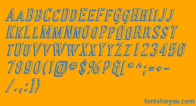 CovingtonScShadowItalic font – Blue Fonts On Orange Background