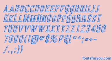 CovingtonScShadowItalic font – Blue Fonts On Pink Background