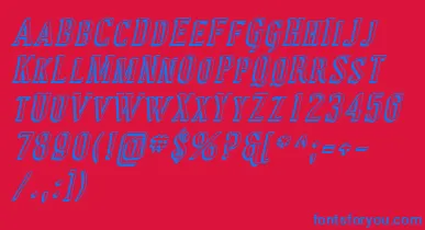 CovingtonScShadowItalic font – Blue Fonts On Red Background