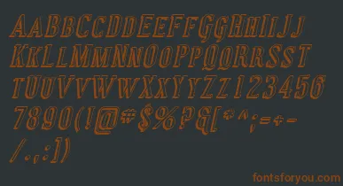 CovingtonScShadowItalic font – Brown Fonts On Black Background