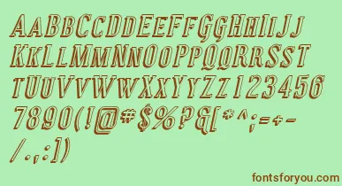CovingtonScShadowItalic font – Brown Fonts On Green Background