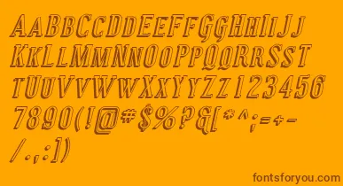 CovingtonScShadowItalic font – Brown Fonts On Orange Background