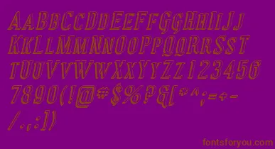 CovingtonScShadowItalic font – Brown Fonts On Purple Background