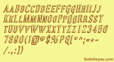 CovingtonScShadowItalic font – Brown Fonts On Yellow Background