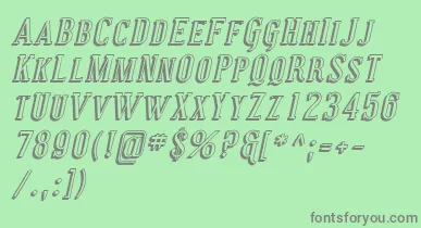 CovingtonScShadowItalic font – Gray Fonts On Green Background