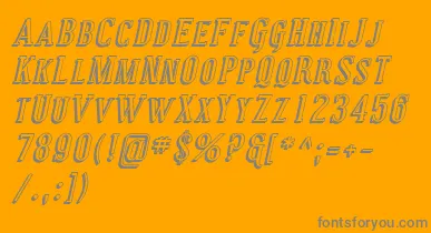 CovingtonScShadowItalic font – Gray Fonts On Orange Background
