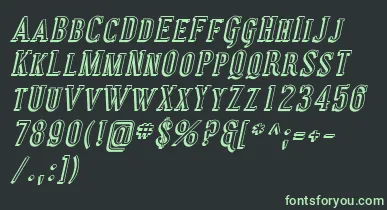 CovingtonScShadowItalic font – Green Fonts On Black Background