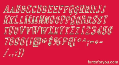 CovingtonScShadowItalic font – Green Fonts On Red Background