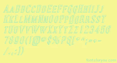 CovingtonScShadowItalic font – Green Fonts On Yellow Background