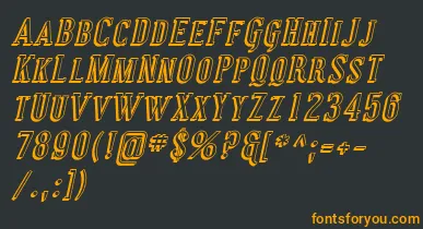 CovingtonScShadowItalic font – Orange Fonts On Black Background