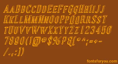 CovingtonScShadowItalic font – Orange Fonts On Brown Background