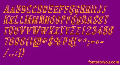CovingtonScShadowItalic font – Orange Fonts On Purple Background