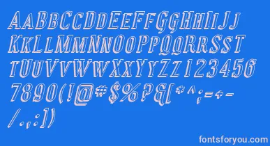 CovingtonScShadowItalic font – Pink Fonts On Blue Background