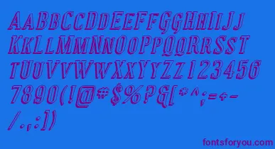 CovingtonScShadowItalic font – Purple Fonts On Blue Background