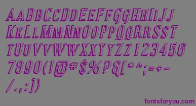 CovingtonScShadowItalic font – Purple Fonts On Gray Background