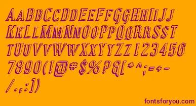 CovingtonScShadowItalic font – Purple Fonts On Orange Background