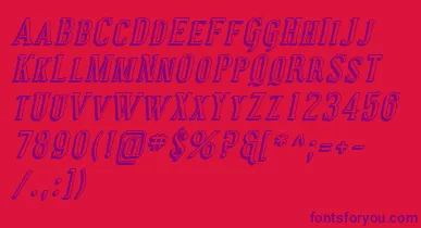 CovingtonScShadowItalic font – Purple Fonts On Red Background