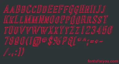CovingtonScShadowItalic font – Red Fonts On Black Background