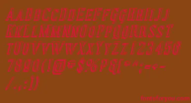 CovingtonScShadowItalic font – Red Fonts On Brown Background