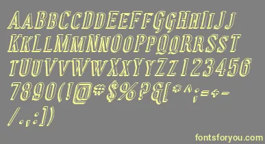 CovingtonScShadowItalic font – Yellow Fonts On Gray Background