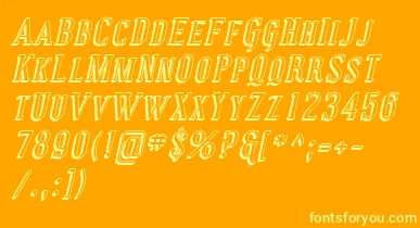 CovingtonScShadowItalic font – Yellow Fonts On an Orange Background
