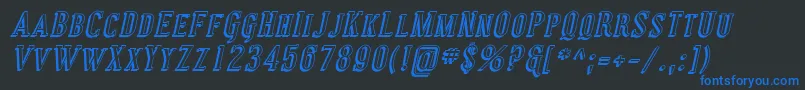 CovingtonScShadowItalic Font – Blue Fonts on Black Background