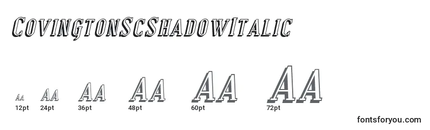 CovingtonScShadowItalic font sizes