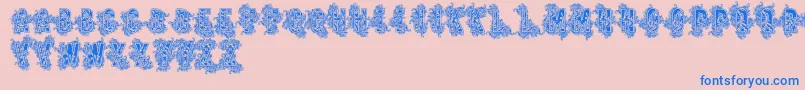 Vtksbeauty-Schriftart – Blaue Schriften auf rosa Hintergrund