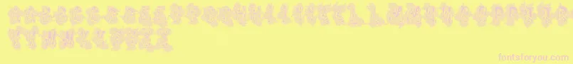 Vtksbeauty Font – Pink Fonts on Yellow Background