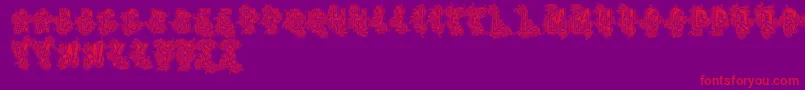 Vtksbeauty-Schriftart – Rote Schriften auf violettem Hintergrund