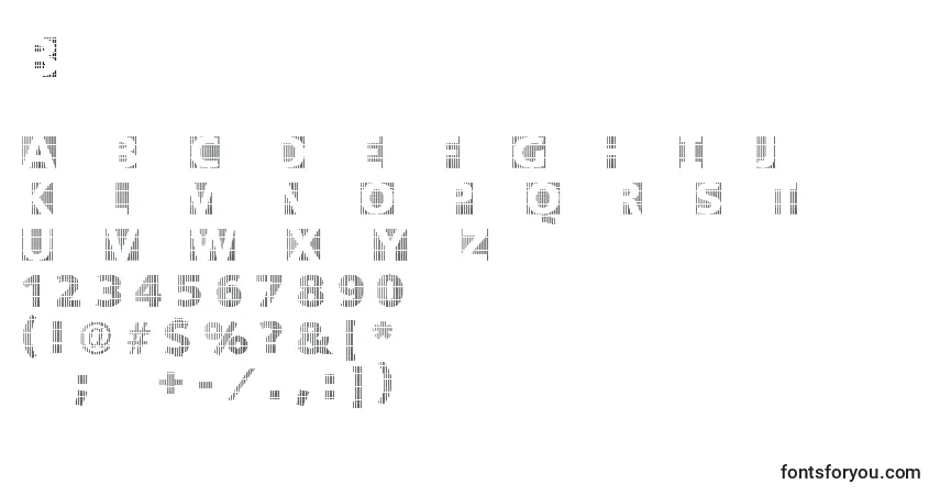 Schriftart Blackwhitegridsa – Alphabet, Zahlen, spezielle Symbole