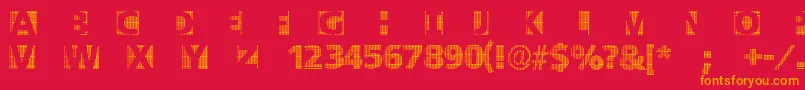 Blackwhitegridsa Font – Orange Fonts on Red Background