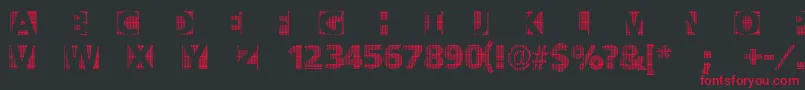 Czcionka Blackwhitegridsa – czerwone czcionki na czarnym tle
