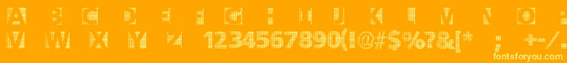 Blackwhitegridsa Font – Yellow Fonts on Orange Background