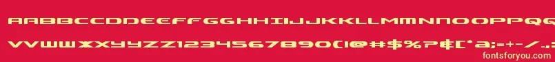 Alphamenbold Font – Yellow Fonts on Red Background