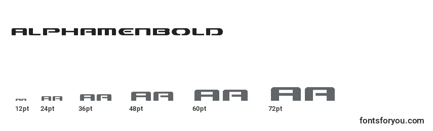 Размеры шрифта Alphamenbold