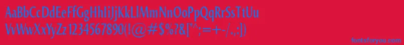 OdenseCompr Font – Blue Fonts on Red Background