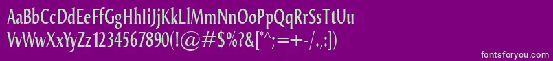 OdenseCompr Font – Green Fonts on Purple Background