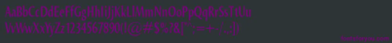Fonte OdenseCompr – fontes roxas em um fundo preto