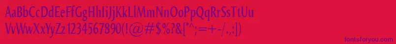 OdenseCompr Font – Purple Fonts on Red Background