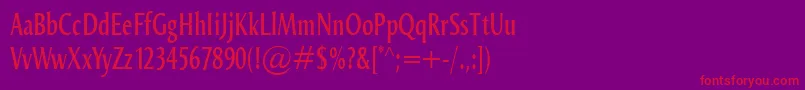 OdenseCompr Font – Red Fonts on Purple Background